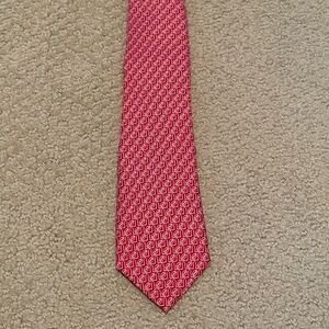Boys Vineyard Vines Red/White Silk Football Tie